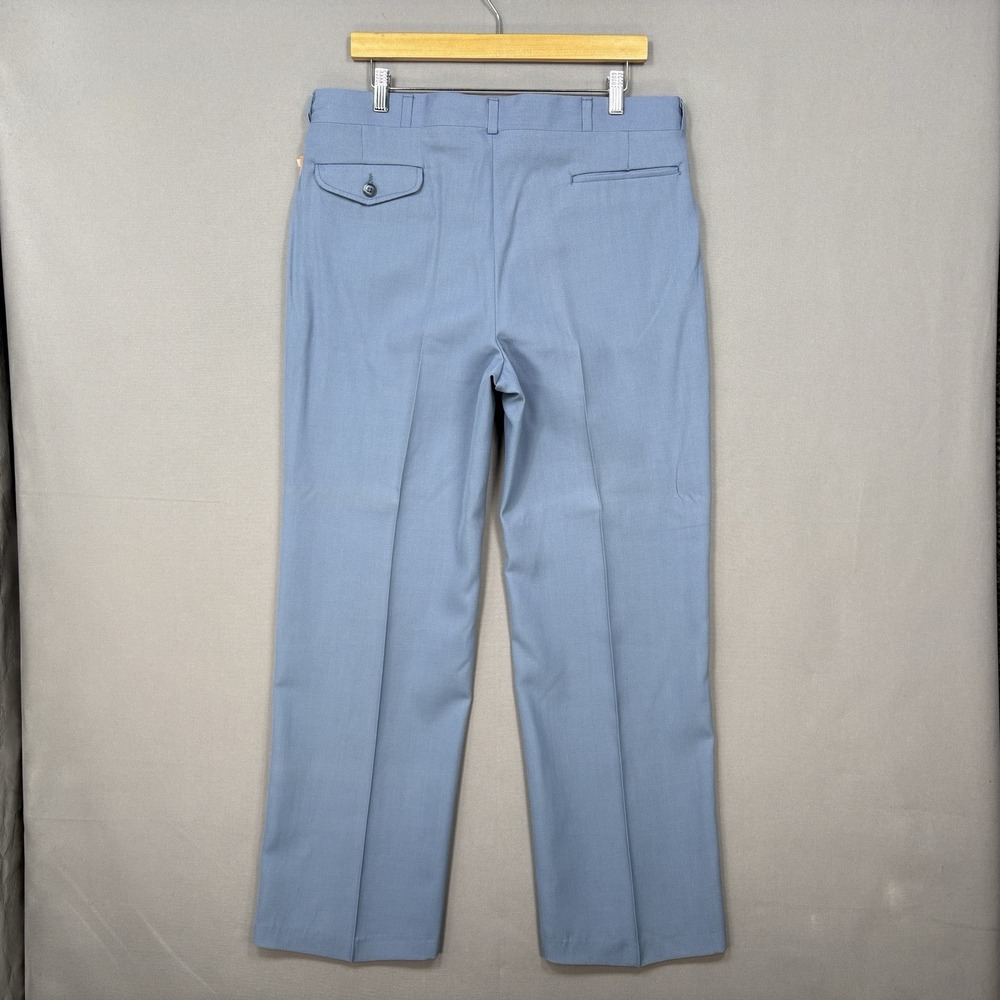 VTG 70's Gallery by Haggar 36x30 Blue Dacron Deadstock Leisure Dress Pants NWT - Picture 6 of 16